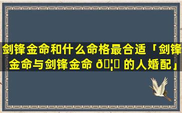 剑锋金命和什么命格最合适「剑锋金命与剑锋金命 🦊 的人婚配」